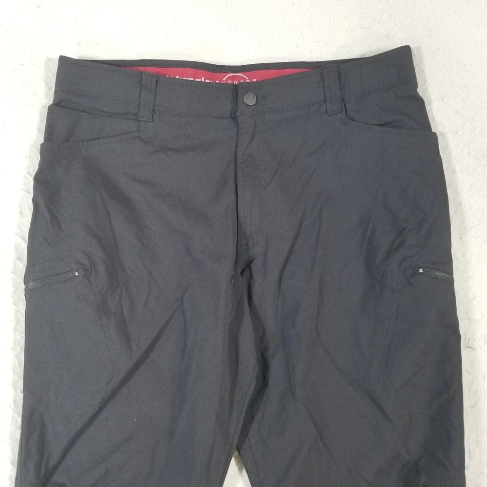 Wrangler outdoor cargo pants mens 38x30 black nylon stretch hiking comfort waist
